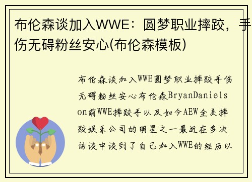 布伦森谈加入WWE：圆梦职业摔跤，手伤无碍粉丝安心(布伦森模板)